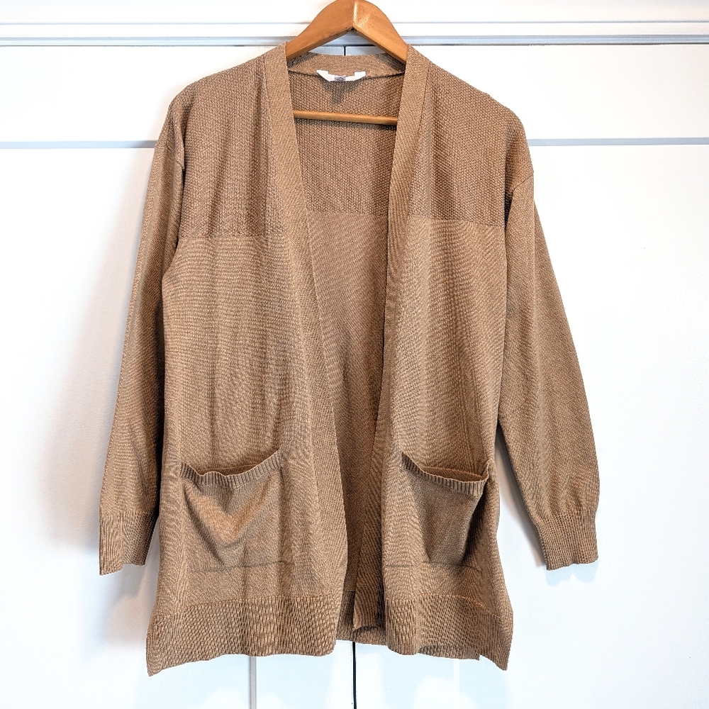 TIME and TRU Women's Tan Mocha Open-Front Cardigan New! Size Small